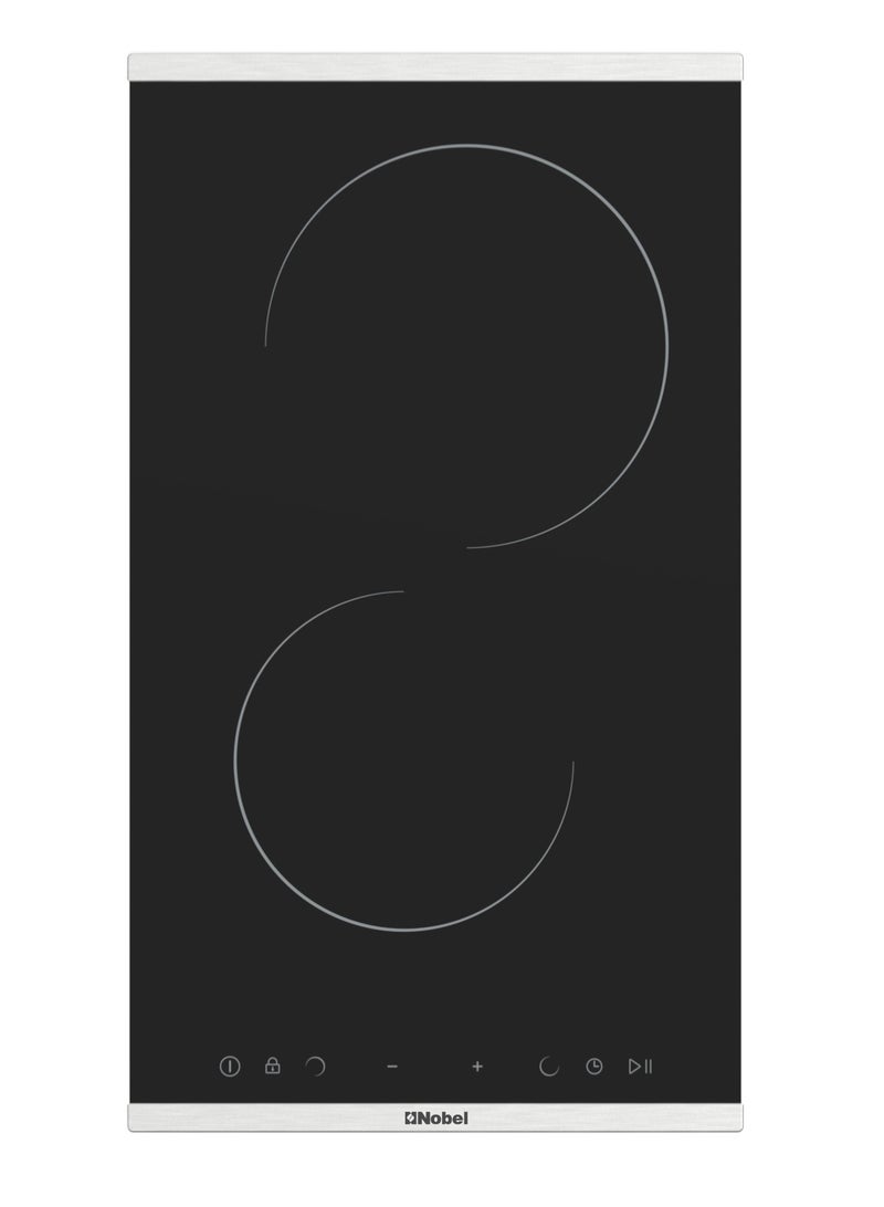 Nobel Built-in Hobs 30cm Glass, Vitroceramic Electrical Hob, Easy Dial Touch Control, Child Safety Lock NBH3020V Black  - Image 1