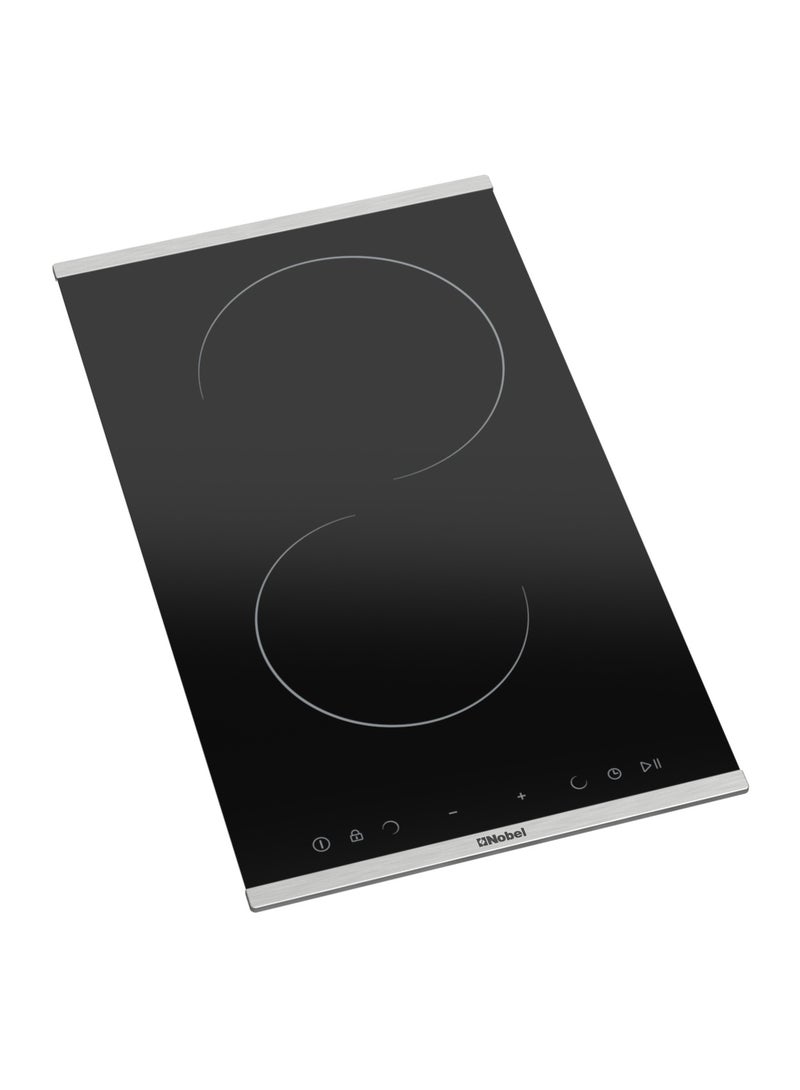 Nobel Built-in Hobs 30cm Glass, Vitroceramic Electrical Hob, Easy Dial Touch Control, Child Safety Lock NBH3020V Black  - Image 2