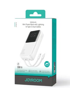 جوي روم باور بانك Joyroom بقدرة 30 وات مع كابلات Lightning وUSB-C مدمجة باللون الأسود  - Image 2