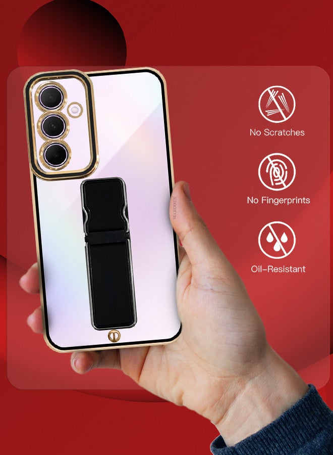 مارجون جراب Samsung Galaxy A35 بحافة مطلية بالكهرباء مع حامل واقٍ ناعم مقاوم للصدمات مع حماية كاملة للكاميرا - Image 4