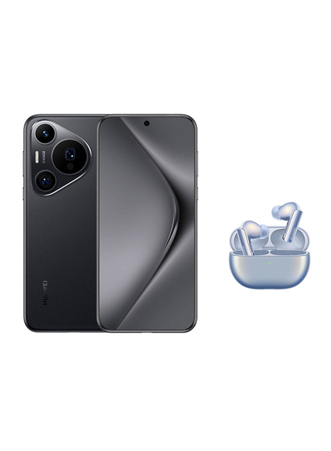 هواوي هاتف Pura 70 Pro ثنائي الشريحة بلون أسود وذاكرة وصول عشوائي سعتها 12 جيجابايت وذاكرة تخزين داخلية 512 جيجابايت يدعم تقنية 4G - إصدار الشرق الأوسط مع سماعات Huawei FreeBuds Pro 3 - Image 1