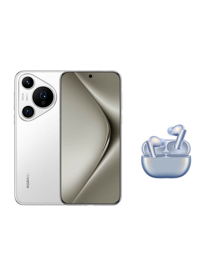 هواوي Pura 70 Pro، ثنائي الشريحة، لون أبيض، 12 جيجابايت رام، 512 جيجابايت، 4G - إصدار الشرق الأوسط مع Huawei FreeBuds Pro 3 - Image 1