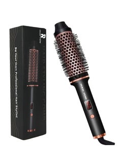 Thermal Brush 1.5 Inch Curling Iron Brush Volumizing Brush Heated Round Brush Ceramic Tourmaline Ionic Curling Comb Dual Voltage Travel Curling Iron with Brush LCD Display 10 Temperature Settings Multicolour