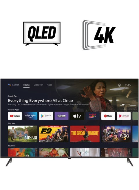 85" Edgeless 4K UHD QLED Google Tv With Voice Remote, Bluetooth, Built in Chromecast And Dolby Audio-2024 Model LT-85NQ7145 Black