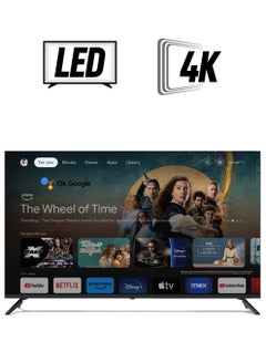 فيديوكون تلفزيون Google الرسمي مقاس 50 بوصة بدون حواف بدقة 4K UHD مع جهاز تحكم عن بعد صوتي وبلوتوث وصوت Dolby وChromecast مدمج موديل جديد 2024  - Image 1