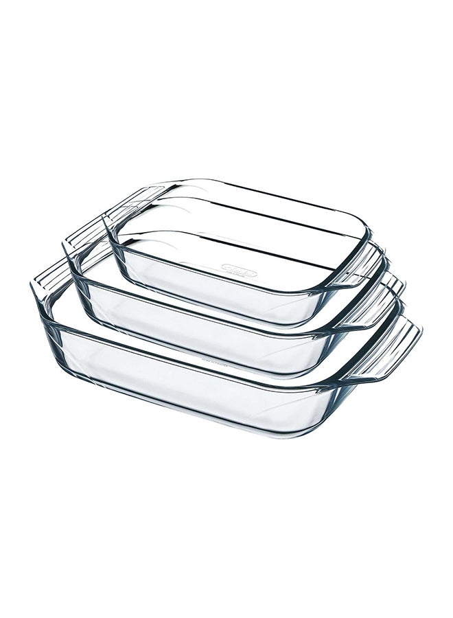 Pyrex-Irresistible-Roaster-Set of 3-Rectangle--3.8+2.9+1.4L-912S735-N CLEAR 3.8Liters - Image 2