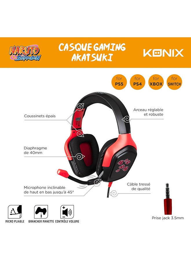 KONIX Naruto Akatsuki Version Gaming Headset - Image 5