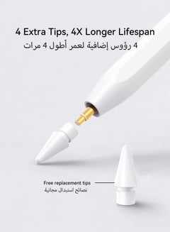 JOYROOM Active Digital Stylus Pen Pencil 2nd Generation iPad Pen,Featuring Zero Latency,Palm Rejection,Precise Touch Functionality,Anti-Jump Technology,and Tilt Sensitivity,For Apple iPad 2018 And Newer Versions White  - Image 5