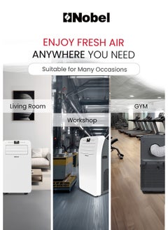 Nobel Portable Air Conditioner, Cooling Only, 12000 BTU, Elegant Design, Auto Swing, Low Noise, 24-Hour Timer, Remote Control, Rotary Compressor, R410A Refrigerant, Efficient Cooling with Style 3500 W NPAC12C White  - Image 5