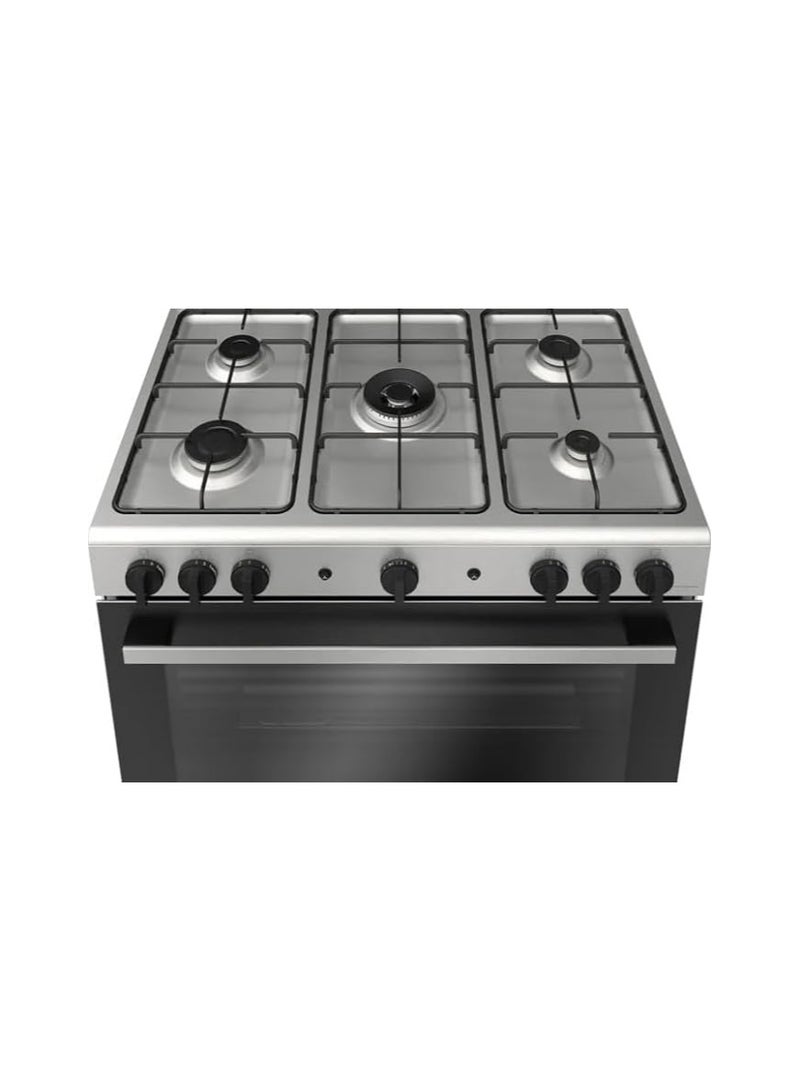 BOSCH Bosch Series 2 Gas Cooker, 90 x 60 cm, 5 Burners, HGV1F0U50S HGV1F0U50S Silver  - Image 1