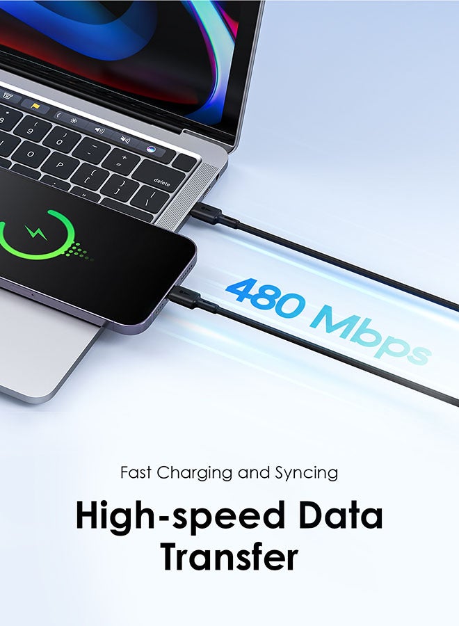 أورايمو iPhone Cable 1M USB C to Lightning Fast Charging Cable for iPhone 14/14 Plus/ 14 Pro/14 Pro Max/iPhone 13/12/11/XS/Pro Max /Pro/Mini/SE/ iPad 9 Black  - Image 4