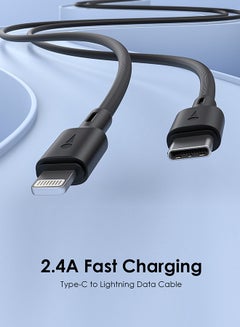 Oraimo iPhone Cable 1M USB C to Lightning Fast Charging Cable for iPhone 14/14 Plus/ 14 Pro/14 Pro Max/iPhone 13/12/11/XS/Pro Max /Pro/Mini/SE/ iPad 9 Black  - Image 3