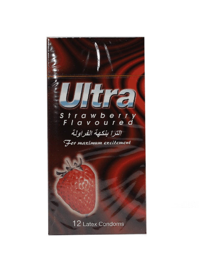 ألترا واقي ذكري بالفراولة - 12 قطعة  - Image 4
