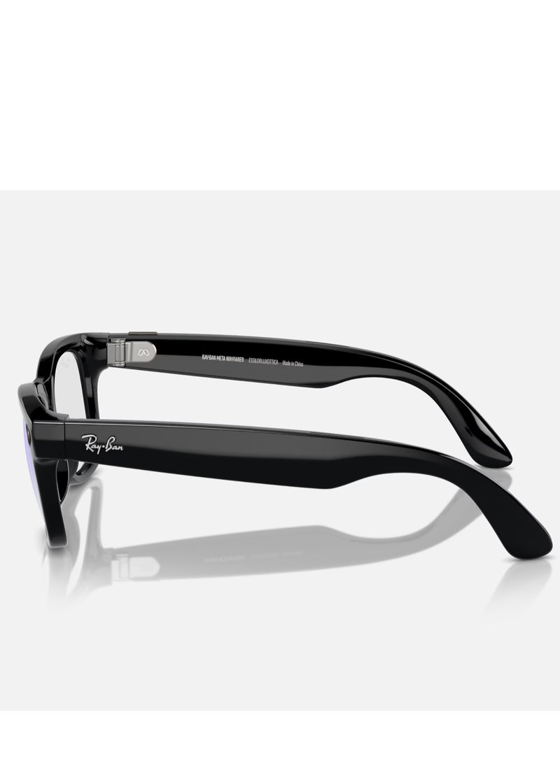 ميتا - إطارات Ray Ban Wayfarer RW4006 لامعة مع عدسات كلاسيكية واضحة وكاميرا اجتماعية بدقة 12 ميجابكسل ونظام صوت مفتوح للأذن وخمسة ميكروفونات وتحكم صوتي بتقنية الذكاء الاصطناعي - Image 1