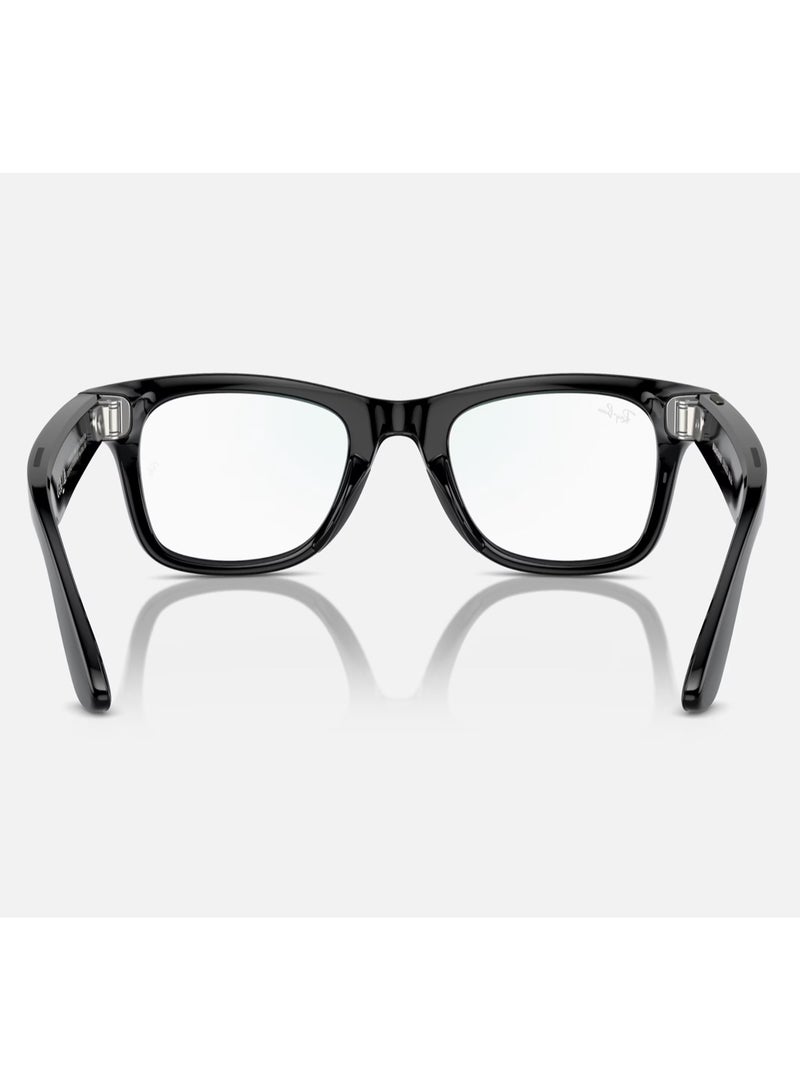 ميتا - إطارات Ray Ban Wayfarer RW4006 لامعة مع عدسات كلاسيكية واضحة وكاميرا اجتماعية بدقة 12 ميجابكسل ونظام صوت مفتوح للأذن وخمسة ميكروفونات وتحكم صوتي بتقنية الذكاء الاصطناعي - Image 1