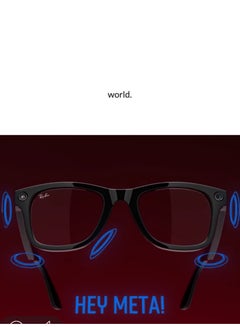 ميتا إطارات Ray Ban Wayfarer RW4006 لامعة مع عدسات كلاسيكية واضحة وكاميرا اجتماعية بدقة 12 ميجابكسل ونظام صوت مفتوح للأذن وخمسة ميكروفونات وتحكم صوتي بتقنية الذكاء الاصطناعي  - Image 5