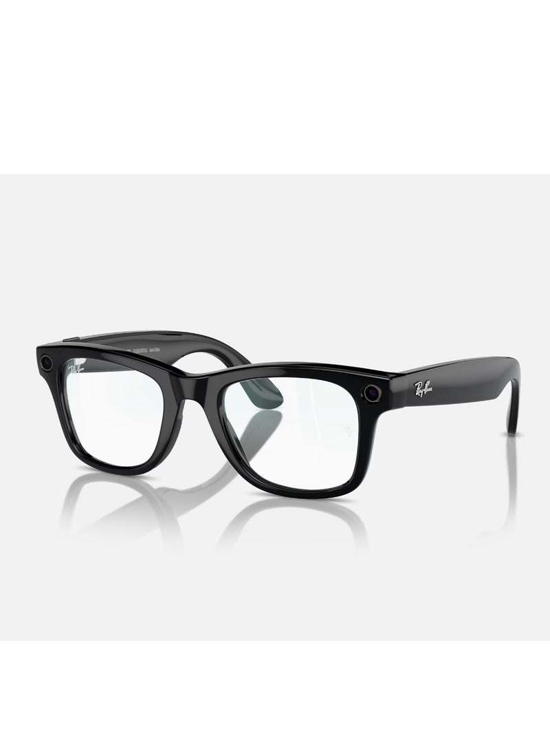 ميتا - إطارات Ray Ban Wayfarer RW4006 لامعة مع عدسات كلاسيكية واضحة وكاميرا اجتماعية بدقة 12 ميجابكسل ونظام صوت مفتوح للأذن وخمسة ميكروفونات وتحكم صوتي بتقنية الذكاء الاصطناعي - Image 1