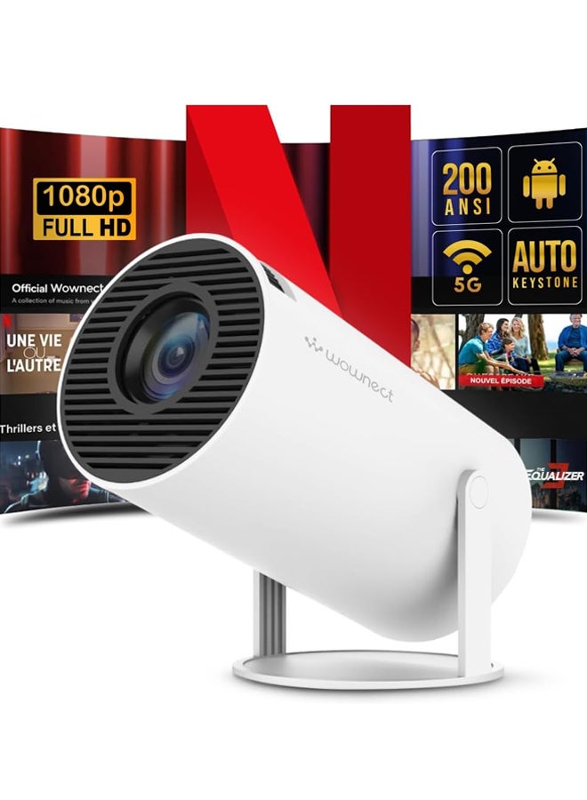 Wownect HY300 Android 5G Wifi Smart Portable Projector 1280 720P Full HD Office Home Theater Video Mini Projector Optical specifications PROJ-WO-87-AN White - Image 1