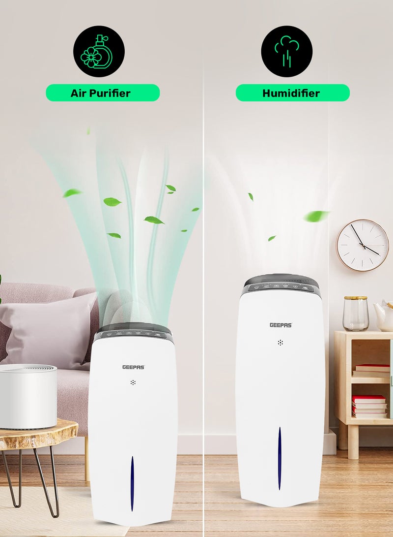 GEEPAS - Digital Air Purifier and Humidifier, Advanced Filtration/ Multiple Functions, Ideal for Home and Office GAP63073UK WHITE - Image 1