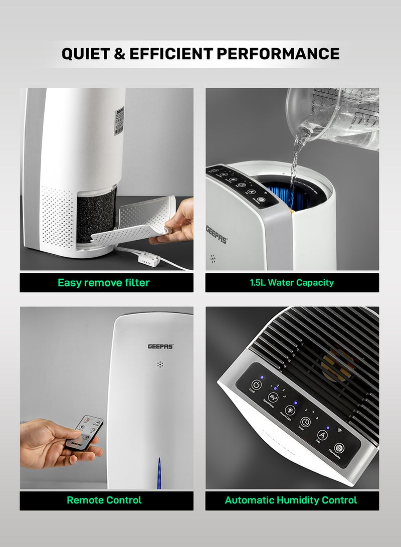 GEEPAS - Digital Air Purifier and Humidifier, Advanced Filtration/ Multiple Functions, Ideal for Home and Office GAP63073UK WHITE - Image 1