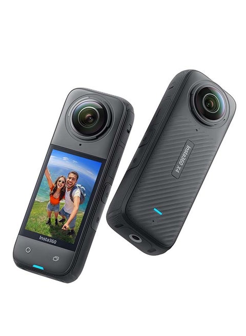كاميرا X4-8K مضادة للماء بزاوية 360 درجة، فيديو بزاوية عريضة 4K، تأثير عصا السيلفي غير المرئي، واقي عدسة قابل للإزالة، عمر بطارية يصل إلى 135 دقيقة، تحرير الذكاء الاصطناعي، التثبيت، للرياضة، والسفر، والخارج