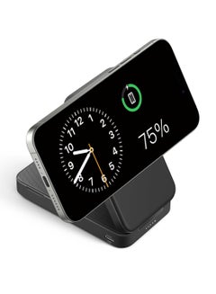 Anker Maggo Power Bank, Qi2 Certified 15W Ultra-fast Magsafe-Compatible Portable Charger, 6,600mAh Battery Pack With Adjustable And Foldable Stand, For iPhone 16/15/14/13 Series, USB-C Cable Include Black  - Image 1