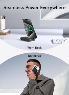 Anker Maggo Power Bank, Qi2 Certified 15W Ultra-fast Magsafe-Compatible Portable Charger, 6,600mAh Battery Pack With Adjustable And Foldable Stand, For iPhone 16/15/14/13 Series, USB-C Cable Include Black  - Image 5