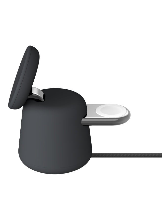 belkin - Boostcharge Pro 2-In-1 Wireless Charging Dock W/ Magsafe 15W - Fast Charge iPhone Stand, Works W/ Iphone 15/14/13/12, Apple Watch 9/8/7/6/5/4, Airpods, And Other Magsafe Enabled Devices Black - Image 1