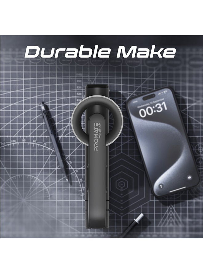 بروميت - حامل عصا سيلفي MagSafe قابل للتمديد مع حامل ثلاثي القوائم قابل للطي وجهاز تحكم عن بعد مدمج يعمل بالبلوتوث باللون الأسود - Image 1