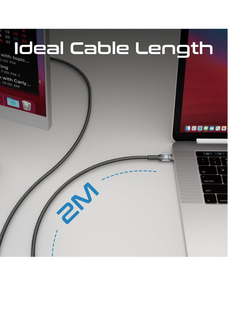 بروميت كابل USB-C إلى USB-C شحن سريع 100 واط لتوصيل الطاقة مع أطراف شفافة باللون الأسود - Image 5