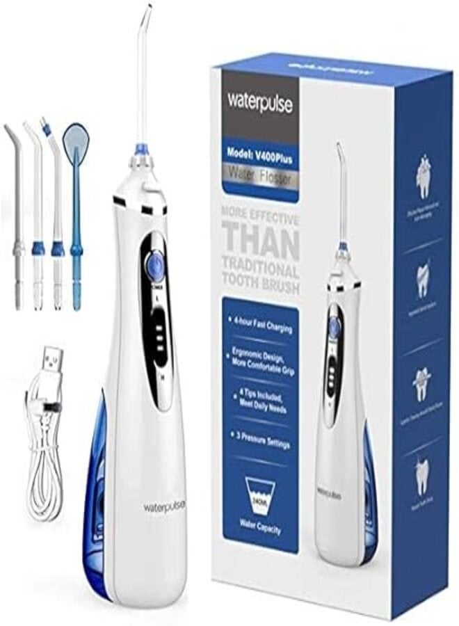 waterpulse V400pulse Portable Dental Flosser Cordless Oral Irrigator With Travel Case 240ML Rechargeable Battery Water Flosser Teeth - Image 3
