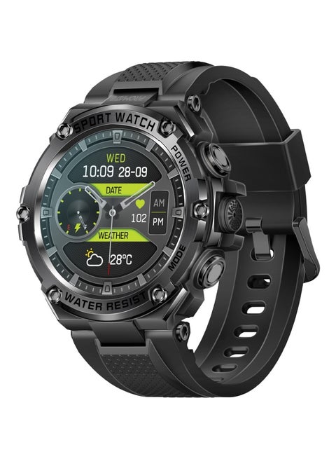Fitness Tracker, Round-Screen Bluetooth 5.1 Smartwatch with 1.53” TFT Display, Speaker, E-Card Sharing, 80-Day Battery and IP67 Sweat Resistance, XWatch-R19 Black