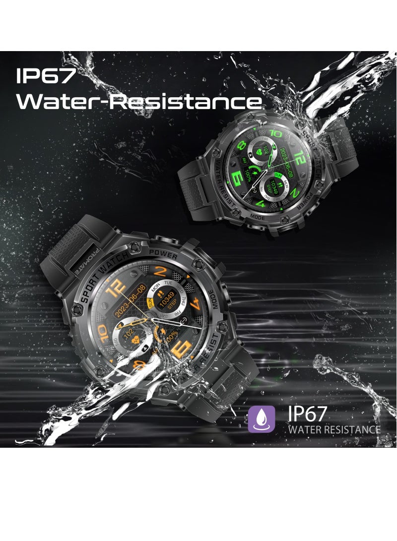 PROMATE - Fitness Tracker, Round-Screen Bluetooth 5.1 Smartwatch with 1.53” TFT Display, Speaker, E-Card Sharing, 80-Day Battery and IP67 Sweat Resistance, XWatch-R19 Black - Image 1