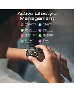 PROMATE Fitness Tracker, Round-Screen Bluetooth 5.1 Smartwatch with 1.53” TFT Display, Speaker, E-Card Sharing, 80-Day Battery and IP67 Sweat Resistance, XWatch-R19 Black  - Image 2