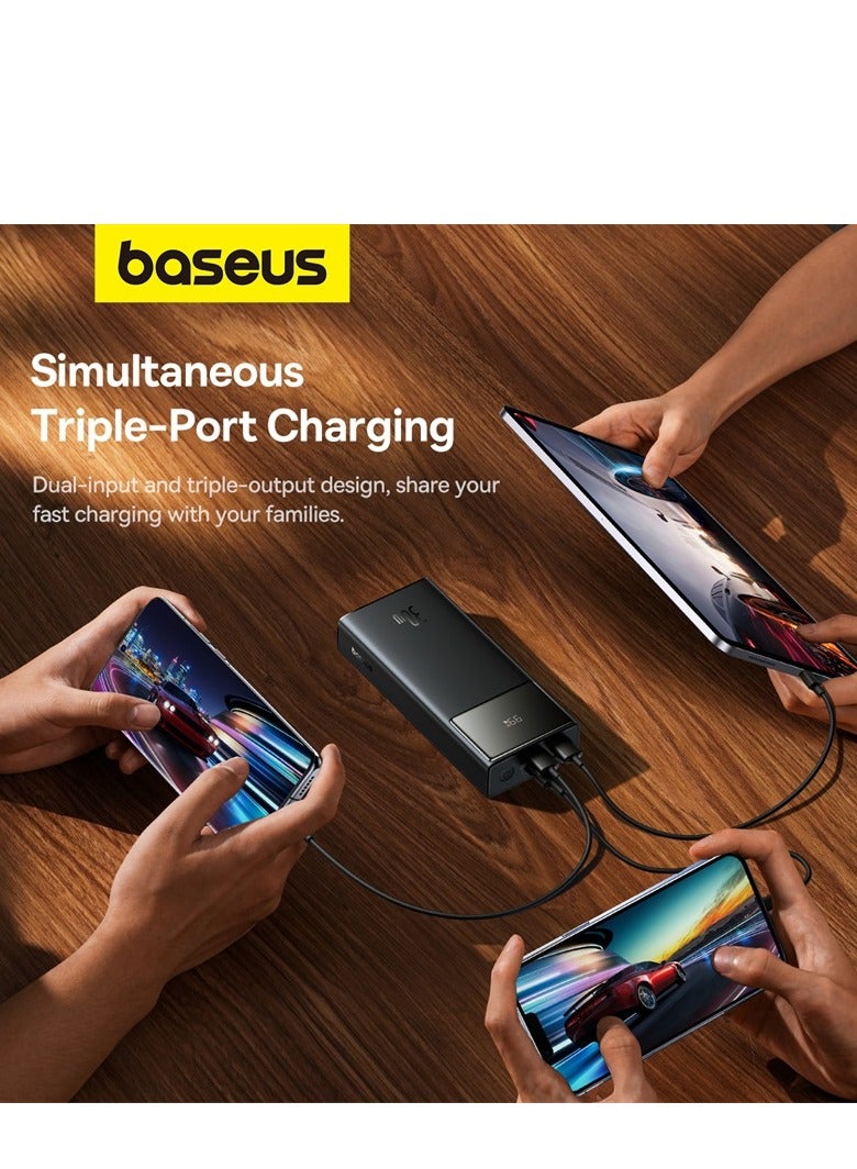 Baseus 20000 mAh 30W iPhone Portable Charger, USB C Fast Charging Hi-Speed Power bank With LED Digital Display Compatible With iPhone 15/14/13/12 Series, Samsung S24, iPad Pro, Huawei, Xiaomi Etc Black  - Image 4