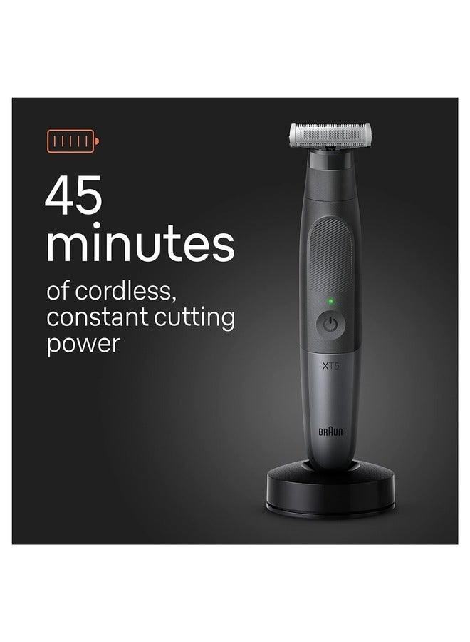 BRAUN - XT5300 hybrid trimmer Face & body with 4D-flex blade, waterproof, 6 combs, pouch, charging stand - Image 1