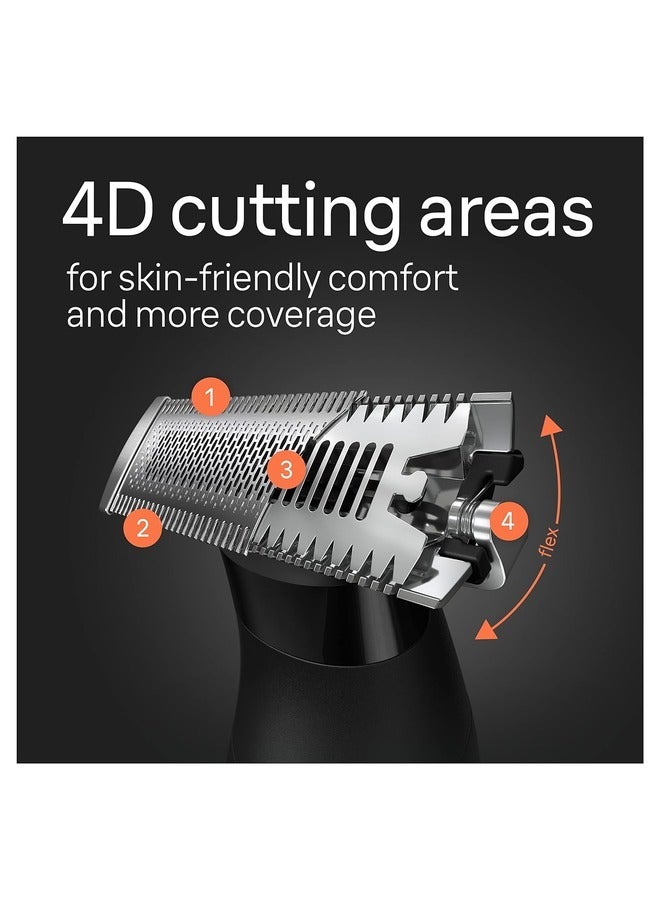 BRAUN - XT5300 hybrid trimmer Face & body with 4D-flex blade, waterproof, 6 combs, pouch, charging stand - Image 1