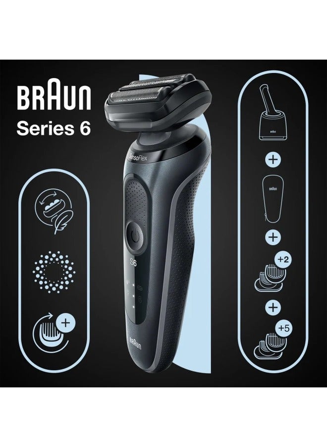 براون - Series 6 61-N7650cc Wet & Dry shaver with SmartCare center and 2 attachments - Image 1