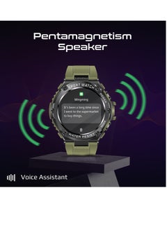 PROMATE Fitness Tracker, Round-Screen Bluetooth 5.1 Smartwatch with 1.53” TFT Display, Speaker, E-Card Sharing, 80-Day Battery and IP67 Sweat Resistance, XWatch-R19 Green  - Image 4