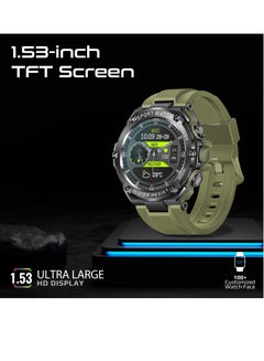 PROMATE Fitness Tracker, Round-Screen Bluetooth 5.1 Smartwatch with 1.53” TFT Display, Speaker, E-Card Sharing, 80-Day Battery and IP67 Sweat Resistance, XWatch-R19 Green  - Image 3