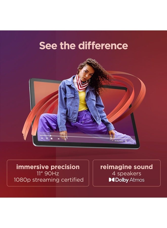 لينوفو تاب M11 مقاس 11 بوصة باللون الرمادي لونا وذاكرة الوصول العشوائي (RAM) سعة 4 جيجابايت وسعة 128 جيجابايت ويدعم تقنية 4G LTE مع حافظة فوليو وقلم لينوفو - Image 3