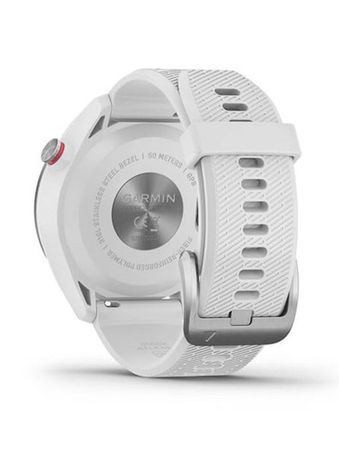 GARMIN Approach S42-43MM - Up To 10 Days Battery Life, 1.2"inch Amoled Display, Scratch Resistance, Chemically Strengthened Glass, Hydration tracking, Sleep Tracking, Advance GPS Features, Advance Golf Features and Dedicated Sports App , iOS and Android Compatible Polished Silver Cream Bezel with White Silicone Band - Image 4