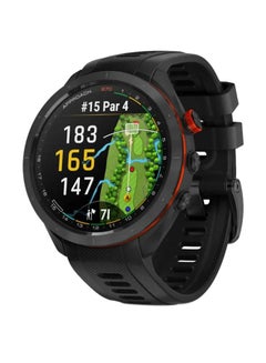 GARMIN Approach S70 - 47MM - Up To 16 Days Battery Life - 1.4"inch Amoled Display, Scratch Resistant, Corning® Gorilla® Glass 3, Heart Rate Monitor, All Day Stress Monitor, Advanced GPS Features, Advanced Golf Features and Dedicated Sports App, iOS and Android Compatible BLACK CERAMIC BEZEL WITH BLACK SILICONE BAND  - Image 1