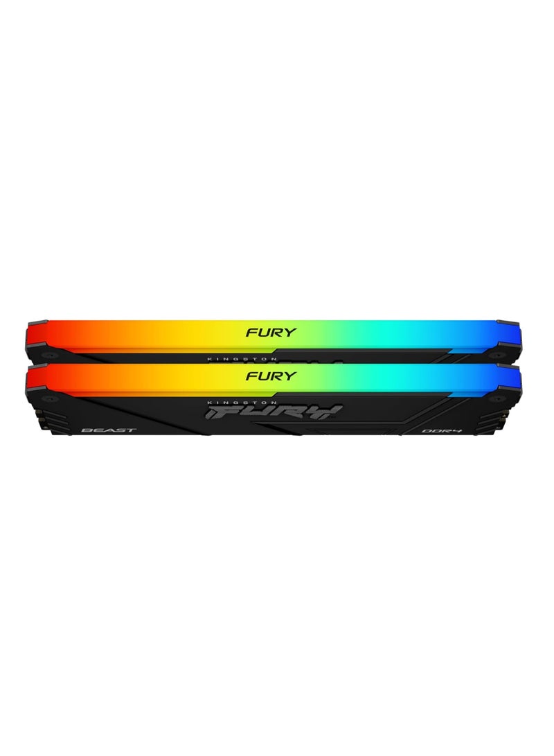 Kingston - Fury Beast RGB 16GB 3600MT/s DDR4 CL17 DIMM (Kit of 2) Computer Memory KF436C17BB2AK2/16 - Image 1
