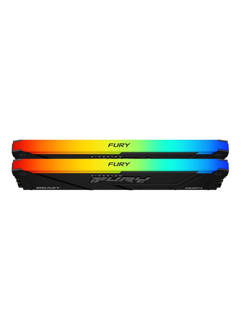 Kingston - FURY Beast RGB 16GB 3200MT/s DDR4 CL16 DIMM (Kit of 2) Computer Memory KF432C16BB2AK2/16 Black - Image 1
