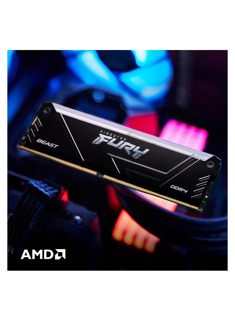 Kingston - FURY Beast RGB 16GB 3200MT/s DDR4 CL16 DIMM (Kit of 2) Computer Memory KF432C16BB2AK2/16 Black - Image 1