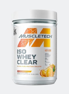 ماسل تيك ISO Whey Clear، بروتين معزول فائق النقاء، 22 جرامًا من البروتين، 90 سعرة حرارية، برتقال دريمسكل، 1.10 رطل 