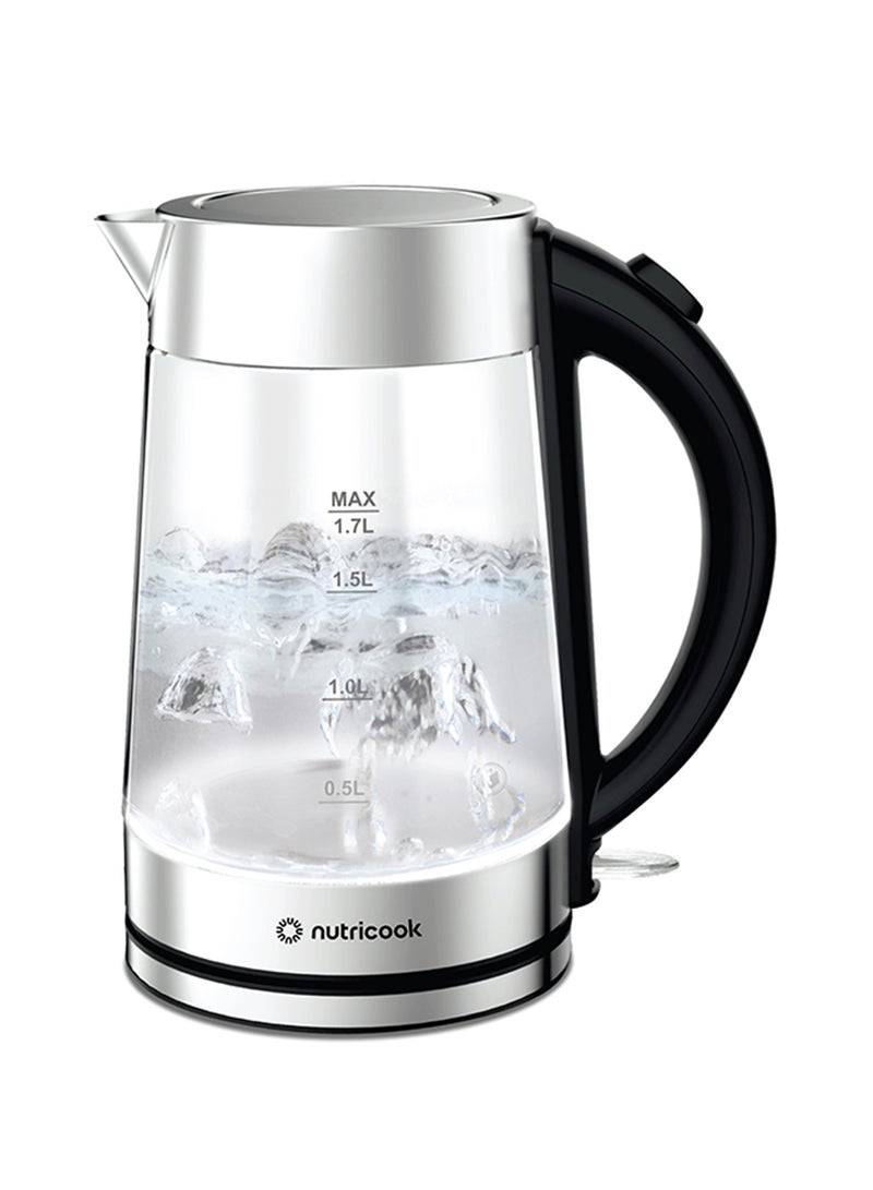 Electric Glass Kettle Double Wall with 360° Swivel Base, 1.7L Capacity, Auto Shut-off & Boil Dry Protection with White Light Indicator, 2 Years Warranty 1.7 L 2200 W GK100 clear - pnsku/N70065834V/45/_/1714726923/951645f8-ec3f-4d63-9b38-68e26913b25c