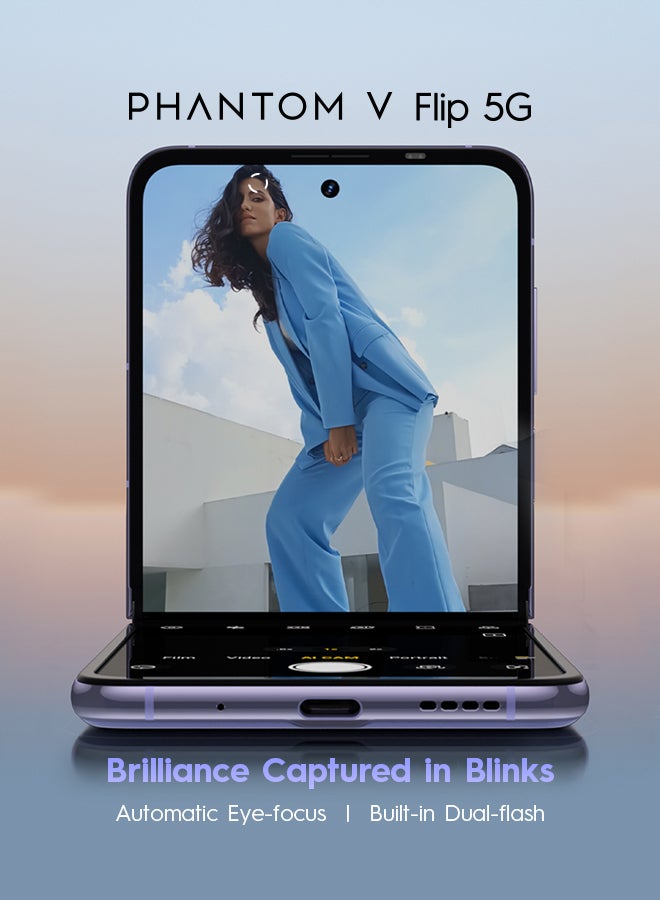 Phantom V Flip 5G Single SIM Mystic Dawn 8GB RAM 256GB - Middle East Version