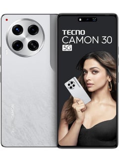 تكنو Camon 30 ثنائي شريحة الاتصال Uyuni باللون الأبيض الملحي وذاكرة الوصول العشوائي (RAM) سعة 12 جيجابايت وسعة 512 جيجابايت يدعم تقنية 5G - إصدار الشرق الأوسط  - Image 3